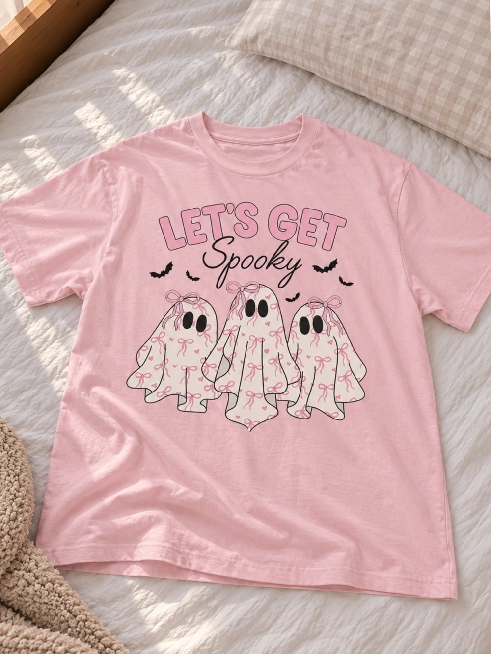 Let’s Get Spooky Light Pink Graphic Tee